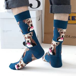 Chaussettes pour hommes en coton 100% avec logo personnalisé, motif dessin animé, chaussettes mi-mollet à motifs animaux et personnages, vente en gros - Product Image 4