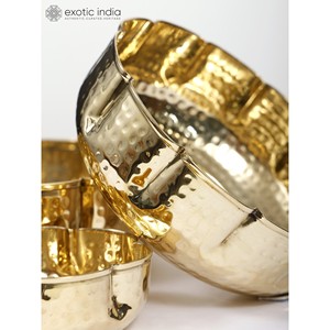 ชุดชามดีไซน์เนอร์ขนาด11นิ้วจำนวน3ชิ้นทำจากทองเหลืองของตกแต่งบ้าน - Product Image 1