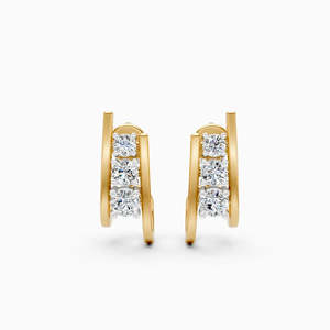 Pendientes de Oro Sólido de 14K para Mujer con Diamantes Cultivados en Laboratorio, Corte Brillante Redondo, Color G, Estilo Moderno, para Uso Diario, Regalo - Product Image 1