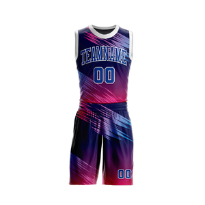 Custom Sublimated Basketball Uniform Sets 100% Polyester Unisex <b>Athletic</b> Apparels Sleeveless V-Neck Elastic Waist Basketball Kit - Product Image 2