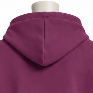 Sweat à capuche double couche Plum, coupe ample, style vintage streetwear, avec empiècement manches courtes et manches longues superposées - Product Image 4