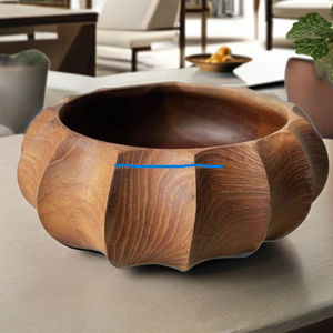 Tazón de Madera Maciza Ecológico Hecho a Mano de Gran Capacidad, Tazón Pulido para Servir, para Uso en Comedor y Cocina - Product Image 1