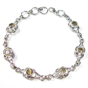 Sukhmani 925 Sterling <b>Silver</b> Blue Topaz Bohemian Third Party Certified Everyday Wear Unisex Bezel Setting Chain <b>Bracelet</b> - Product Image 2