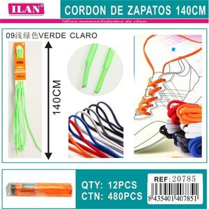 Laccio per Scarpe Ilan 140 Cm Verde Chiaro per Sneakers - Product Image 3