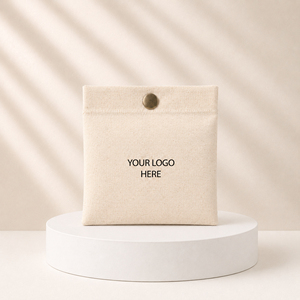 Custom Organic Cotton Canvas Pouches Drawstring Closure Recyclable Jewelry <b>Watch</b> Eyewear Packaging Bags Screen Printed Logo - Product Image 3