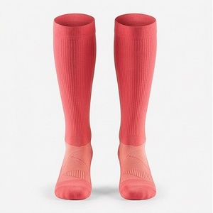 Red Knee High <b>Running</b> <b>Socks</b> Breathable Polyester Spandex Athletic <b>Compression</b> Support Summer Sport Wear for Adults - Product Image 1