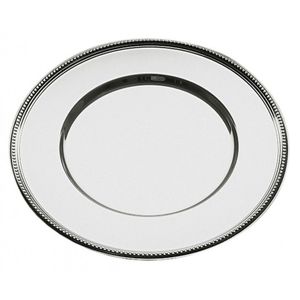 Luxury Silver Embossed Metal Charger <b>Plate</b> Vintage Beaded Rim Table Ware Service Underplate for Wedding Event Hotel <b>Decor</b> <b>Plate</b> - Product Image 5