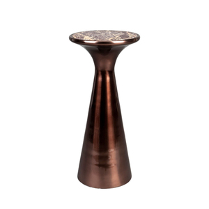 Modern Copper Finish <b>Side</b> <b>Table</b> with <b>Marble</b> <b>Top</b> Contemporary Living Room Furniture Decorative End <b>Table</b> - Product Image 1