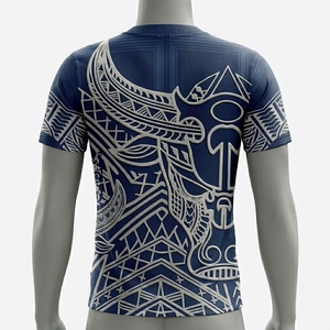 เสื้อยืดกีฬาสำหรับผู้ชายเสื้อโพลีเอสเตอร์ระบายอากาศลายแบบกำหนดเอง - Product Image 3