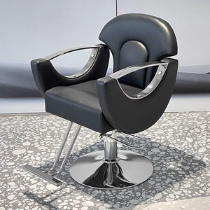 Fauteuil de Barbier Moderne en Acier Inoxydable, Chaise de Salon Hydraulique, Rotation à 360 Degrés, Siège Ergonomique pour Salon de Coiffure - Product Image 1