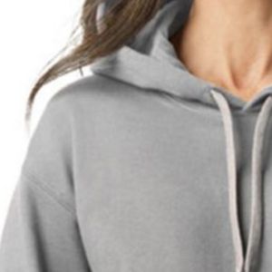 Grey Womens Pullover Hoodie <b>Long</b> Sleeve Fleece Sweatshirt Kangaroo Pocket Casual Custom Logo Wholesale Hooded <b>Top</b> Supplier - Product Image 3