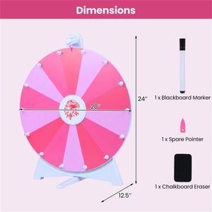 Ruota della Fortuna Girevole Pieghevole Rosa da 24 Pollici per Eventi e Giochi - Product Image 4