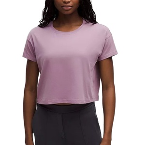 Top Corto de Verano para Mujer, Ecológico, 100% Algodón, Sexy, de Manga Corta, Corte Holgado Clásico, Suave y Transpirable - Product Image 1