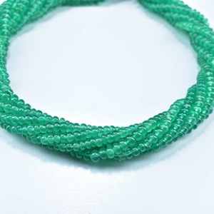 Cuentas de ónix verde natural lisas en forma de rondel, hebras de piedras preciosas de 4.5 mm, cuentas sueltas para la fabricación de collares y joyería, precio al por mayor. - Product Image 3