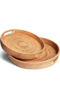 Sustainable Rattan Crafts Durable <b>Woven</b> <b>Baskets</b> Trays Modern Home Decor - Product Image 6