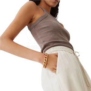 Camiseta sin mangas para mujer, cómoda para uso diario, chaleco de verano para mujer, camiseta sin mangas acanalada para mujer al por mayor - Product Image 3