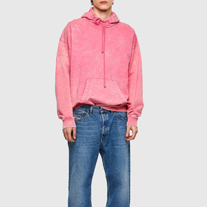 Sweat à capuche épais pour homme, sans cordon, personnalisable, coupe oversize, uni, effet vieilli, délavé à l'acide, style vintage - Product Image 5