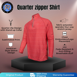 <b>Men</b> Quarter Zipper Winter Sweatshirt Soft Fleece Long Sleeve <b>Pullover</b> Top Warm Casual Comfortable Stand Collar Breathable - Product Image 3