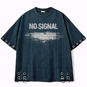 เสื้อยืดโอเวอร์ไซส์ลายกราฟิกสำหรับผู้ชาย ผ้าคอตตอนหนานุ่ม ทรงดรอปไหล่ สไตล์สตรีทแวร์ ลายพิมพ์กลิตช์ พร้อมห่วงโลหะ แฟชั่นเสื้อยืด - Product Image 6