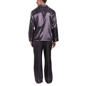 Conjunto de Pijama de Seda para Hombre de Alta Calidad, Manga Larga, Color Sólido, Suave, 100% Seda, Transpirable, Ropa de Dormir para Invierno - Product Image 3