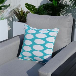 ชุดหมอนอิงลายจุดสีเขียวอมฟ้าและสีขาวสำหรับใช้งานกลางแจ้ง 2 ชิ้น ขนาด 16.54" x 16.54" - Product Image 4