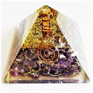 Pirámide de Orgón de Amatista Hecha a Mano y Ecológica, Punta de Cristal, Artesanía de Piedras Preciosas al por Mayor, Reiki, Protección EMF, Feng Shui, Meditación - Product Image 2