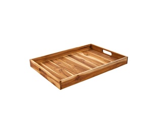Bandeja de Servir de Madera Maciza Hecha a Mano al por Mayor con Diseño de Mosaico de Madera Reciclada, Bandeja Decorativa Rústica Ecológica para Hoteles - Product Image 2