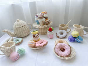 Juego de té de ratán, juego de cocina de juguete, juego de té decorativo, kit de juego creativo de rol para niños, venta directa de fábrica - Product Image 4