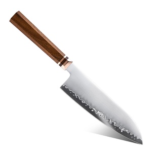 Couteau à éplucher Kiritsuke fait main TARJ ENTERPRISES, lame à motif ondulé, manche en métal et bois, couteau de cuisine, vente en gros aux États-Unis et en Europe - Product Image 4