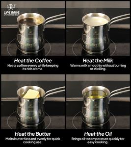 Juego de calentador de café de acero inoxidable premium 18/10 con base de inducción - Product Image 6
