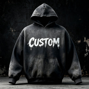 Sweat-shirt à capuche surdimensionné pour homme, couleur unie, en molleton de coton, pull décontracté avec poche, idéal pour l'automne - Product Image 3