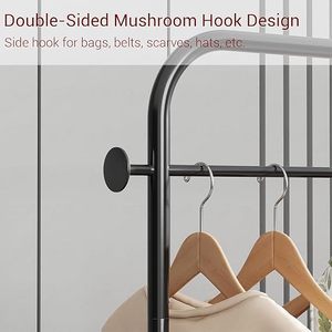 Porte-vêtements moderne en métal avec roulettes et panier de rangement pour armoire - Product Image 6