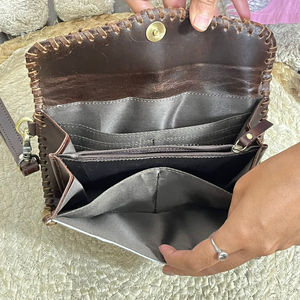 Cartera de mano de cuero de vaca de diseño occidental con pelo, tarjetero y monedero, bolso de mano para mujer, superventas - Product Image 6