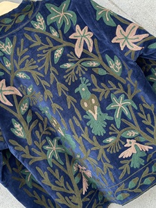 Handmade <b>Velvet</b> Suzani <b>Jacket</b> Eco-Friendly Breathable Cotton Floral Embroidery Full Sleeves Vintage Boho Botanical Design Winter - Product Image 6