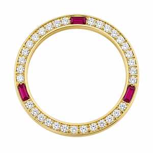 Caja de Reloj de 26 mm con Incrustaciones Completas de Diamantes de Moissanita VVS Color D y Rubíes, Bisel Unisex, Accesorios para Relojes de Moissanita, Joyería Hip Hop - Product Image 1
