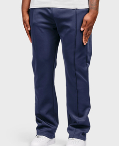 Pantalon de survêtement en coton bleu marine pour homme, taille élastique avec cordon de serrage, coupe droite décontractée, poches latérales, respirant, poids moyen, idéal pour l'automne - Product Image 3