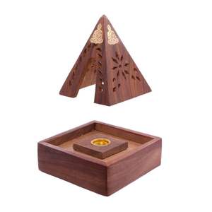 Brûleur d'encens en résine de bois de qualité supérieure avec un design élégant, décoration d'intérieur, diffuseur d'aromathérapie offrant un arôme apaisant et un aspect chaleureux - Product Image 1