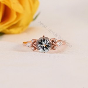 Natural Aquamarine Ring 925 Sterling Silver & Solid Gold Fine Jewelry OEM ODM Wholesale Supplier - Product Image 2