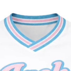 เสื้อยืดปักลายวาร์ซิตี้สีขาว เสื้อเชิ้ตแขนสั้นลำลองสำหรับผู้หญิง เสื้อแฟชั่นลายกราฟิก เสื้อผ้าสตรีทแวร์สำหรับใส่ทุกวัน - Product Image 3