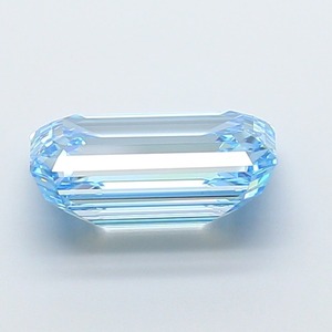 Diamante de laboratorio CVD azul intenso de corte esmeralda de 5.03 ct, VS2, pulido excelente, piedra preciosa azul rara para joyería de compromiso fina personalizada. - Product Image 2