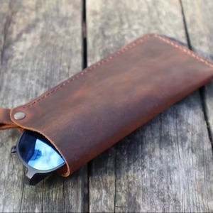 New Genuine Leather Classic Handmade <b>Glasses</b> Cover Luxury Eyewear <b>Case</b> Full Grain Leather Sunglasses Pouch LGC-0167 - Product Image 2