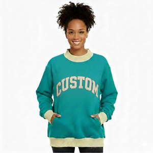 Sweat-shirt à col montant pour femme de haute qualité, service OEM, style oversize, chaud, décontracté, pour l'automne et l'hiver. - Product Image 1