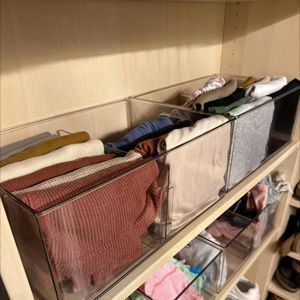 Contenitore di Stoccaggio Grande e Trasparente Multiuso con Divisorio Regolabile per Organizzazione Scaffali - Product Image 4