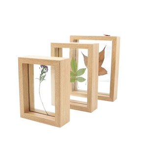 Wooden Double-Sided Photo <b>Frame</b> Handmade Eco-Friendly <b>Postcard</b> Size Antique Natural Finish Pressed Flowers Design Photo <b>Frame</b> - Product Image 5