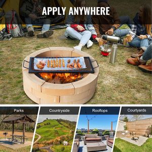 Rejilla de acero X-Marks de alta resistencia para brasero y barbacoa, con soporte de asa para camping - Product Image 4