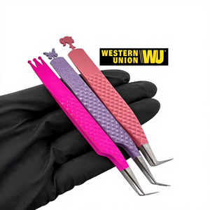 Pince à épiler GETUP BROSONS IMPEX GBI-EET-2627 45/90/Boot en acier inoxydable à pointe lisse 10 mm pour extensions de cils, pointe en fibre, prise en main parfaite - Product Image 1