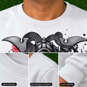 <b>Men</b> <b>White</b> Solid Crew Neck Pullover <b>Sweatshirt</b> Regular Fit Casual Long Sleeve Top <b>Men</b> Custom Print <b>Sweatshirt</b> - Product Image 5