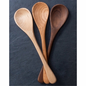 Ensemble de cuillères en bois naturel écologiques, manche en écorce sculpté à la main, ustensiles de cuisine en bois, cuillères à soupe résistantes à la chaleur pour la cuisine - Product Image 5
