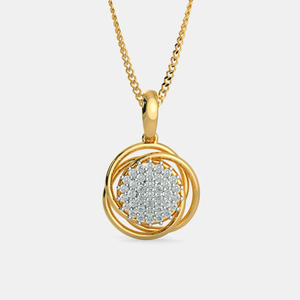 Collar con Colgante de Diamantes Cultivados en Laboratorio en Forma de Espiral Dorada - Product Image 1