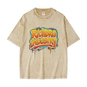 Camiseta informal de algodón para hombre Camiseta básica de ajuste relajado para ropa de calle OEM/ODM Producción de fábrica Logotipo personalizado 100% Camisetas para hombre - Product Image 1